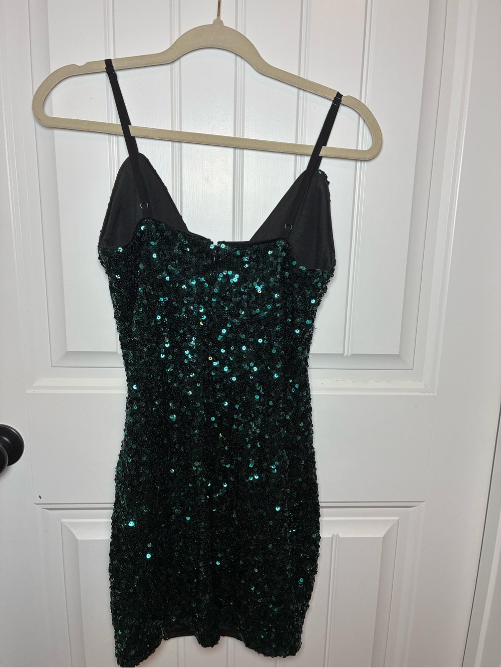 Lulu's Black Dress with Green Sequins